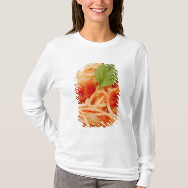 T-shirt Italie, Orta, lac d'Orta, spaghetti avec tomate (Devant)