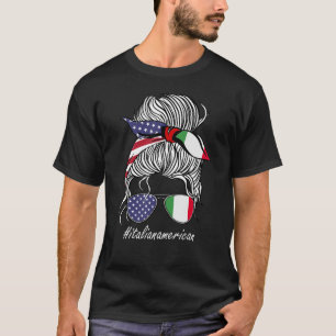 T-shirt Italie Patrimoine Américain Cultivé Femmes Fille I