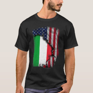 T-shirt Italie RACINES Drapeau semi-américain Patriotique 