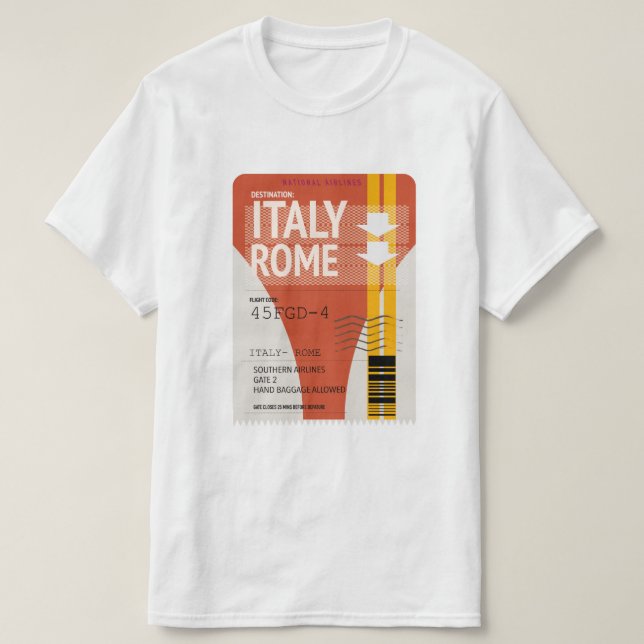 T-shirt Italie Rome billet vacances (Design devant)