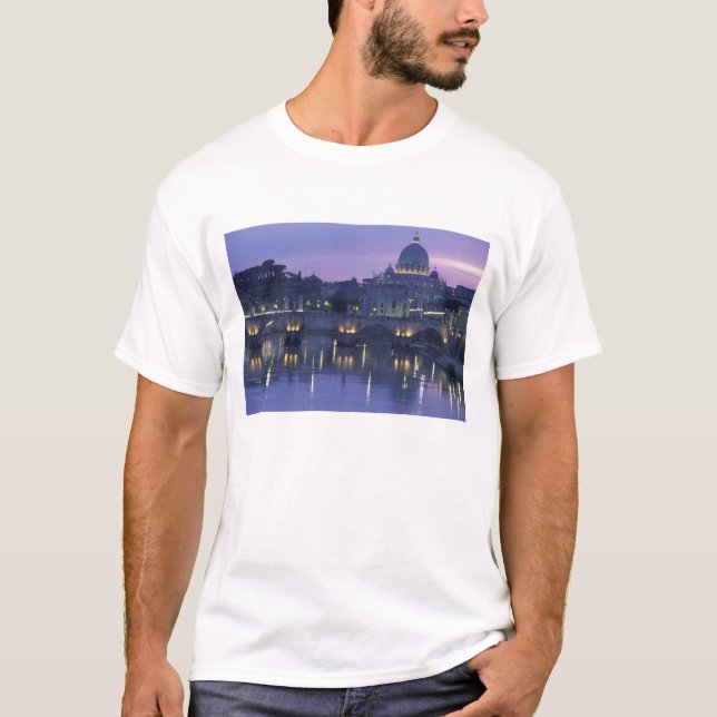 T-shirt Italie, Rome Saint-Pierre et Ponte Sant Angelo, (Devant)