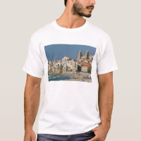 Italie, Sicile, Cefalu, vue de la ville avec le Du