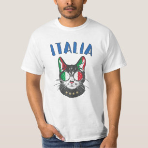 T-shirt Italie Soccer Chat Mascotte drapeau italien