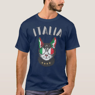 T-shirt Italie Soccer Chat Mascotte drapeau italien