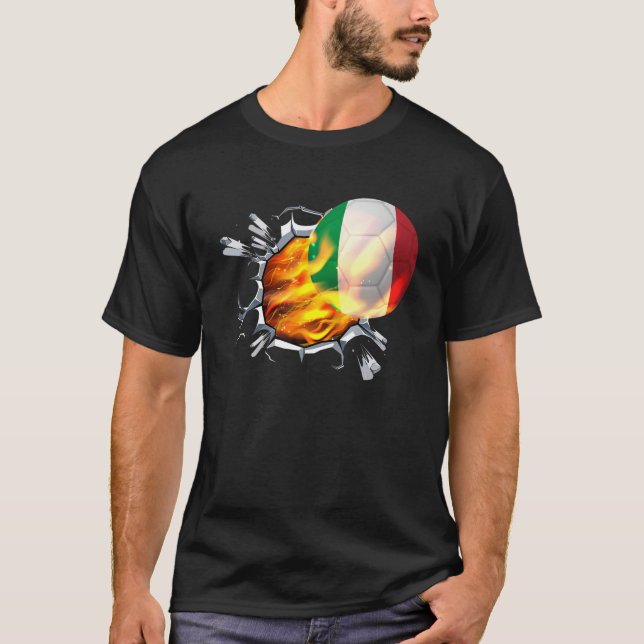 T-shirt Italie Soccer Jersey Italia Azzurri Cadeaux Pour I (Devant)