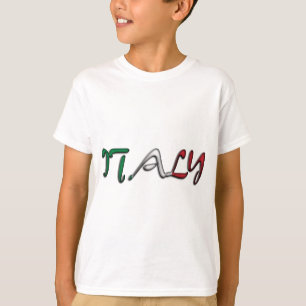 T-shirt Italie Typographie Pays Drapeau Couleurs