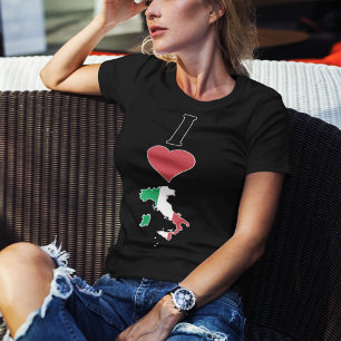 T-shirt Italie Vertical I Love Italien Drapeau Carte Femme