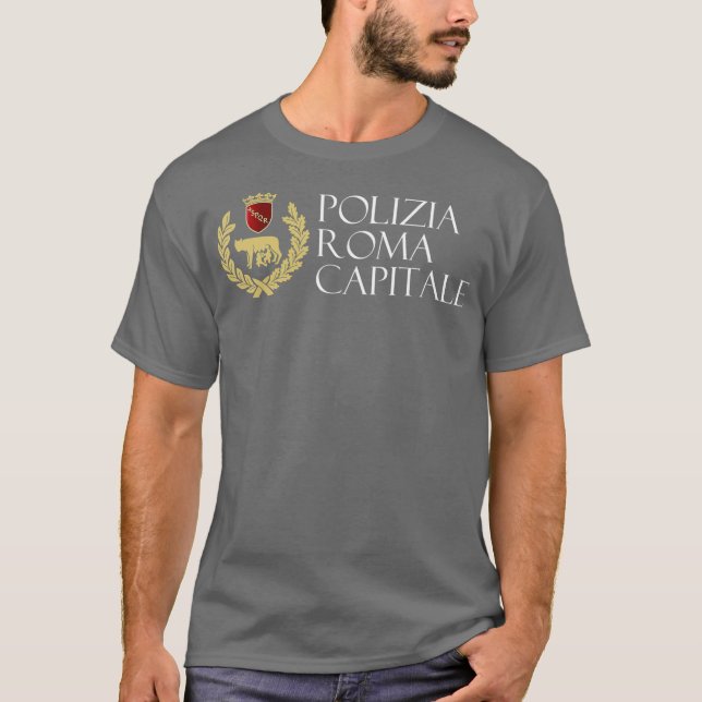 T-shirt Italie Ville de Rome Police Polizia Roma Capitale (Devant)