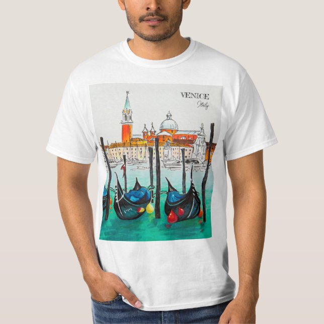 T-shirt Italie Voyage - VENICE aquarelle souvenir (Devant)