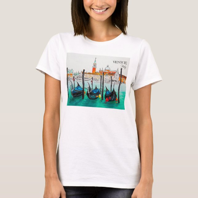 T-shirt Italie Voyage - VENICE aquarelle souvenir (Devant)