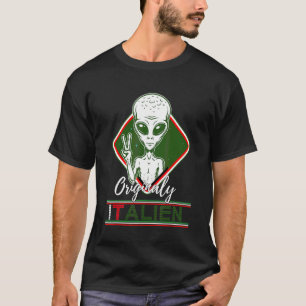 T-shirt Italien Alien Italien Pun Italie Moustach Italien