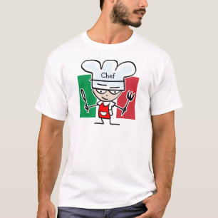 T-shirt italien de cuisine de chef - texte