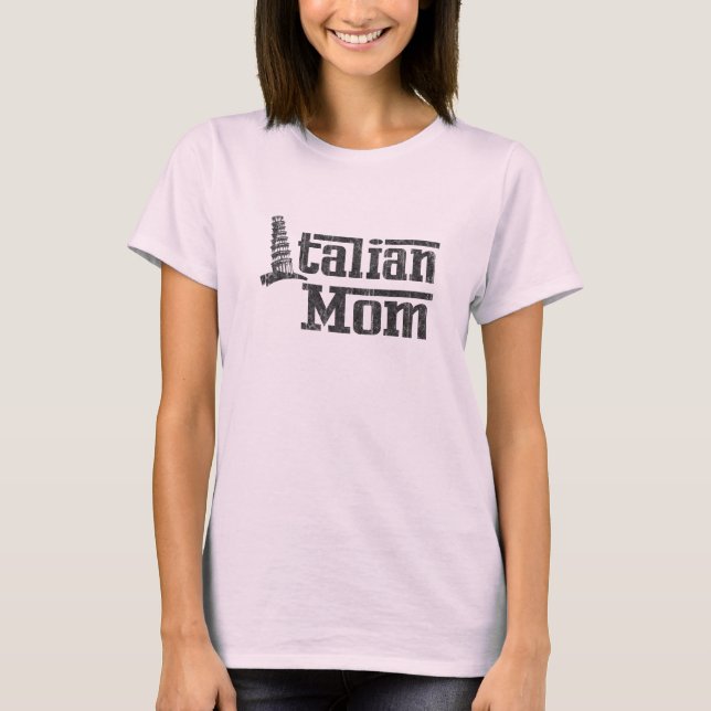 T-shirt italien de rose de maman (Devant)