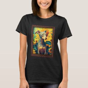 T-shirt Italien Greyhound Peinture Tournesol Fleur Maman W