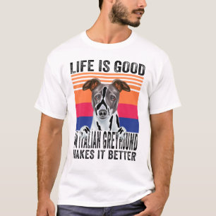T-shirt Italien Greyhounds rend votre vie bonne Vintage
