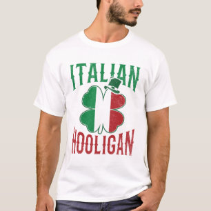 T-shirt Italien Hooligan Italie Drapeau Shamrock St patric