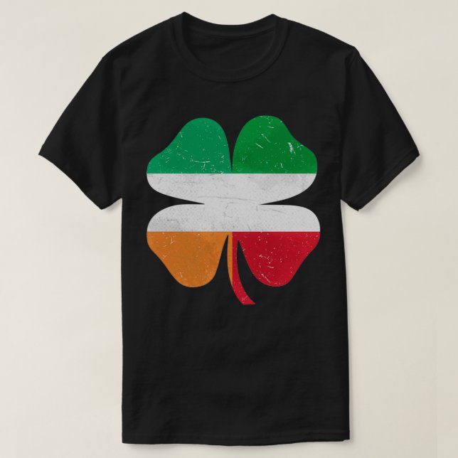 T-shirt Italien Irlandais Shamrock Italie Irlande St (Design devant)