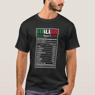 T-shirt Italien Nutrition Facts Funky Italien Italie T Shi