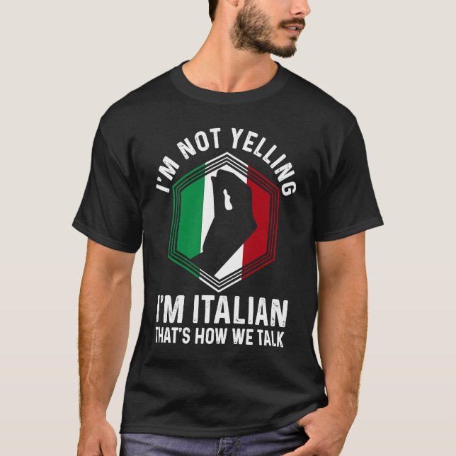T-shirt Italien Racines Gesture main Je ne hurle Pas Je su (Devant)