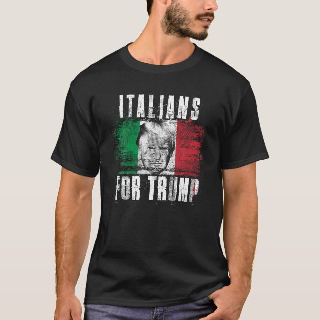 T-shirt Italiens pour Trump Amérique et Italie patriotique (Devant)