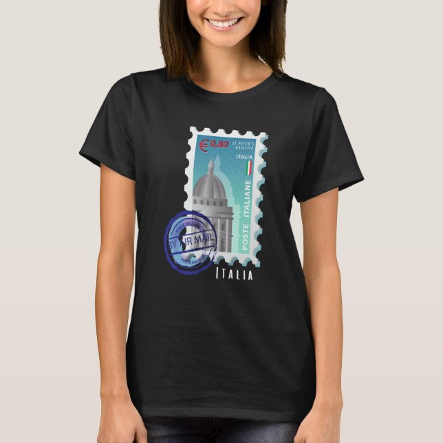 T-shirt Italy Basilica Vatican Stamp Italophile Souvenir (Devant)