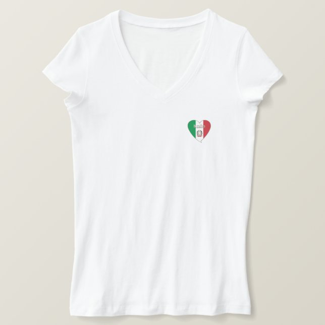 T-shirt Italy Souvenir ITALIE DRAPEAU national en coeur (Design devant)