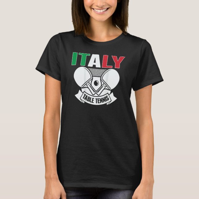 T-shirt Italy Table Tennis   Support Italian Ping Pong Tea (Devant)