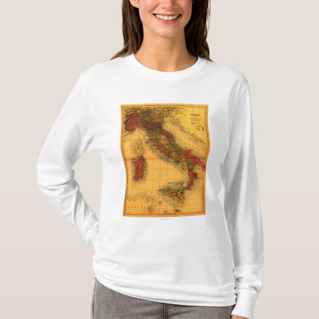 T-shirt ItalyPanoramic MapItaly (Devant)