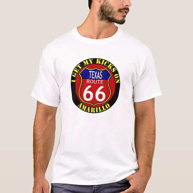T-SHIRT ITINÉRAIRE 66 AMARILLO LE TEXAS (Devant)