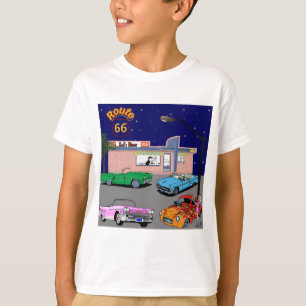 T-shirt itinéraire 66 de wagon-restaurant des années 195