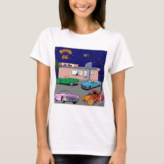 T-shirt itinéraire 66 de wagon-restaurant des années 1950
