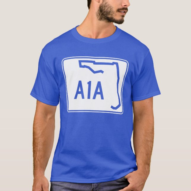 T-shirt Itinéraire A1A d'état de la Floride (Devant)
