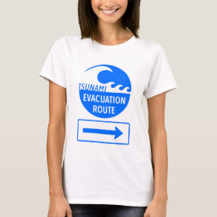 T-shirt Itinéraire d'évacuation en cas de tsunami