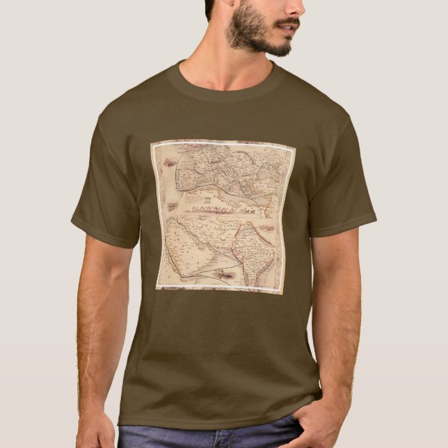 T-shirt Itinéraire sur terre vers l'Inde (Devant)
