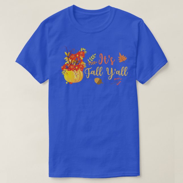 T-shirt Its Affaire Yall Cute Pumkin Leaves Autumn Seas (Design devant)