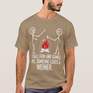 T-shirt Its All Fun And Games Camping Stick Figure Joke fr