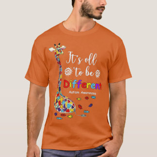 T-shirt Its All To Be Different Autism Awareness, giraffe