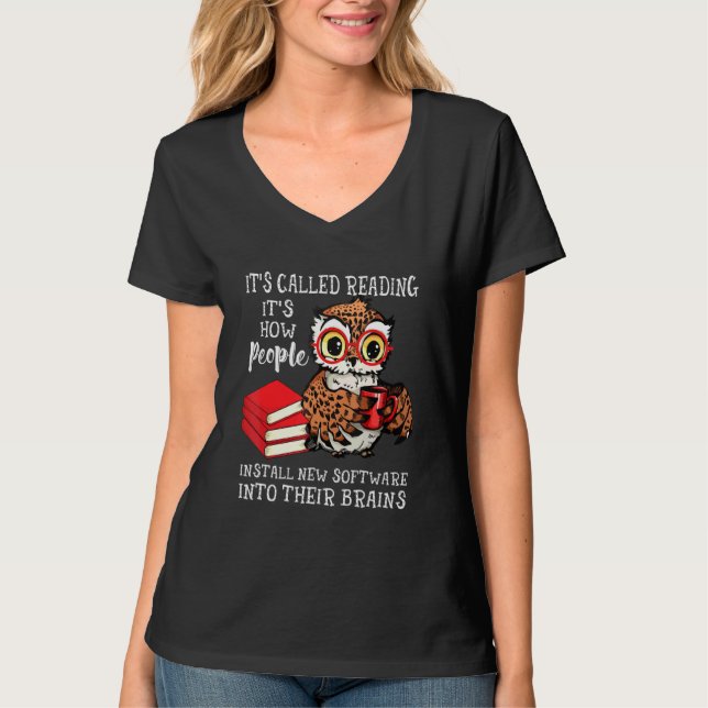 T-shirt Its Called Reading Book Owl (Devant)