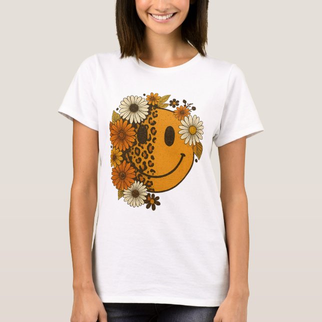 T-shirt It's fall y'all png｜smiley face hoodie｜floral fall (Devant)