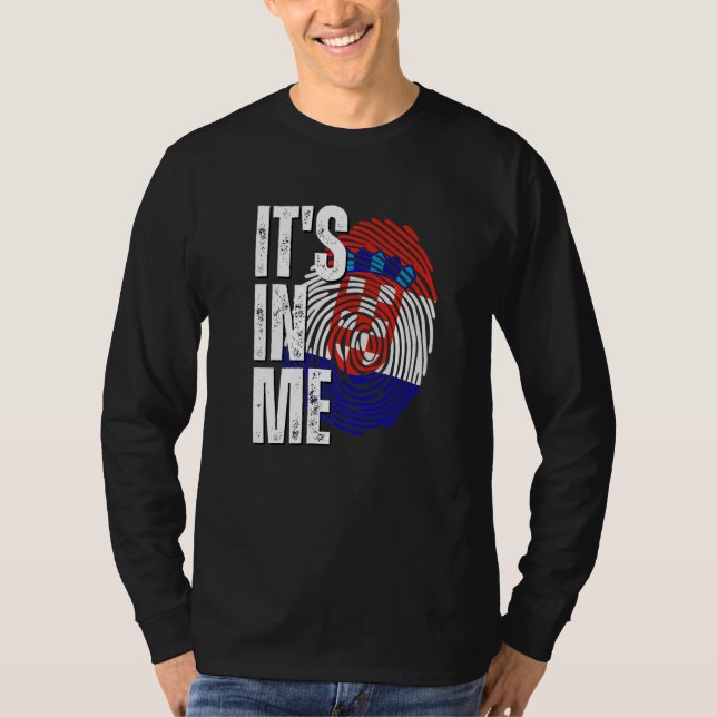T-shirt It's In Me Croatia Flag Fingerprint Croatian Herit (Devant)