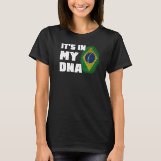 T-shirt It's In My DNA Brazil Flag Fingerprint Men Women  