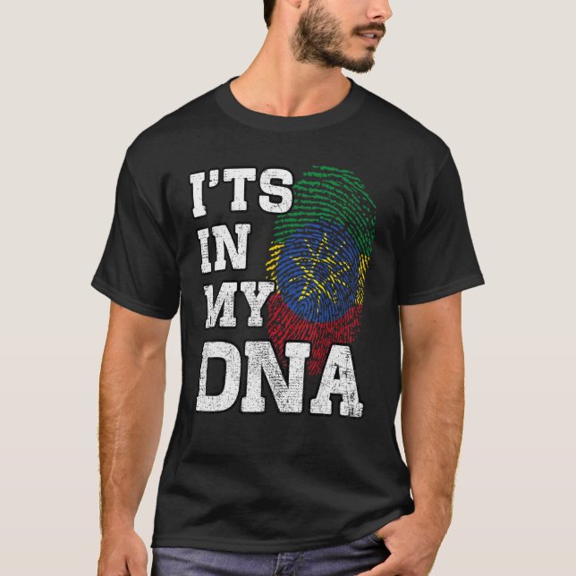 T-shirt It's In My DNA Ethiopian Fingerprint Proud Ethiopi (Devant)
