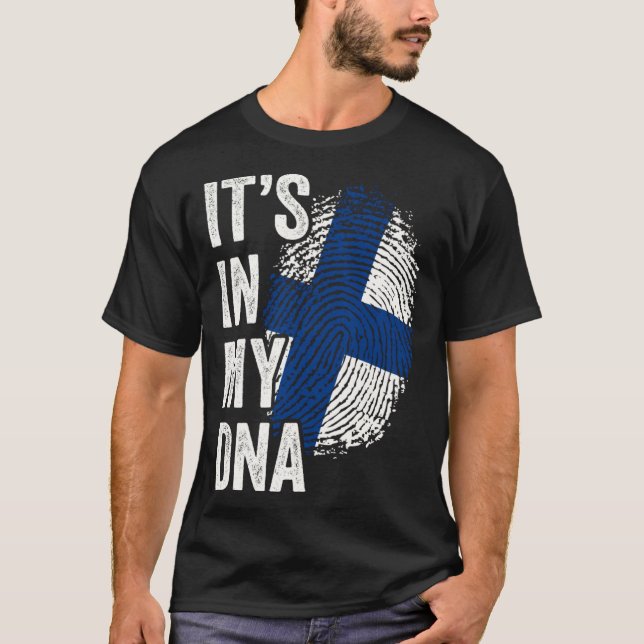 T-shirt ITS IN MY DNA Finland Flag Finnish Roots Pride Gen (Devant)