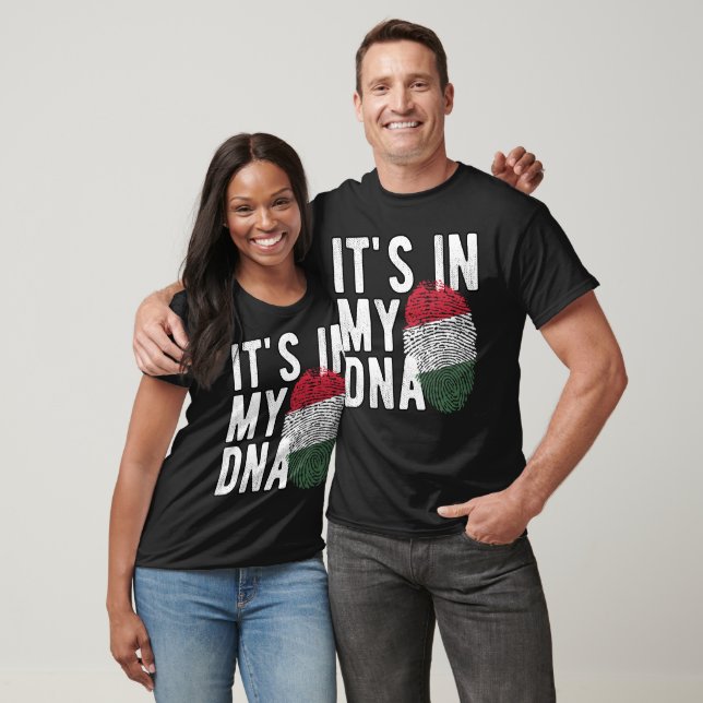 T-shirt It's in my DNA Hungary Flag Fingerprints (Unisexe)