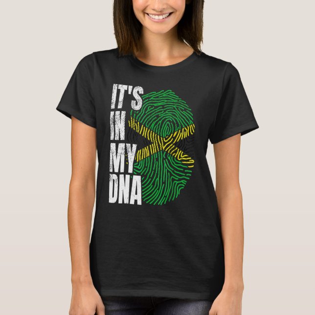 T-shirt It's in My DNA Jamaican Flag Jamaica Black History (Devant)