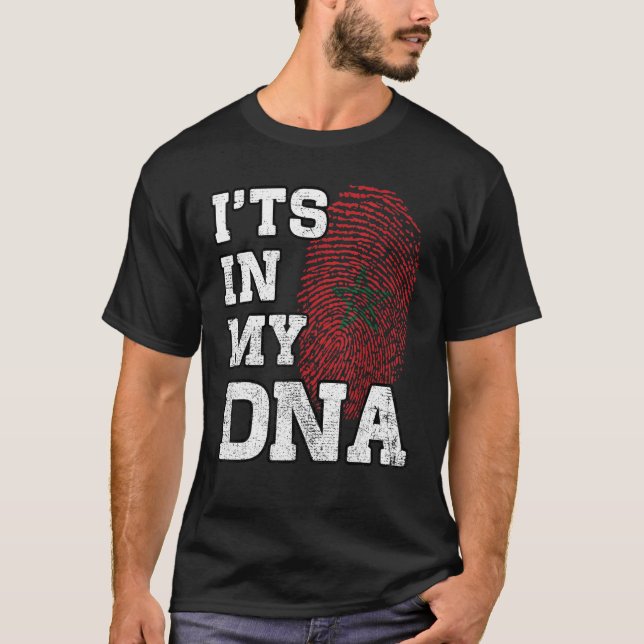T-shirt It's In My DNA Moroccan Fingerprint Proud Morocco  (Devant)