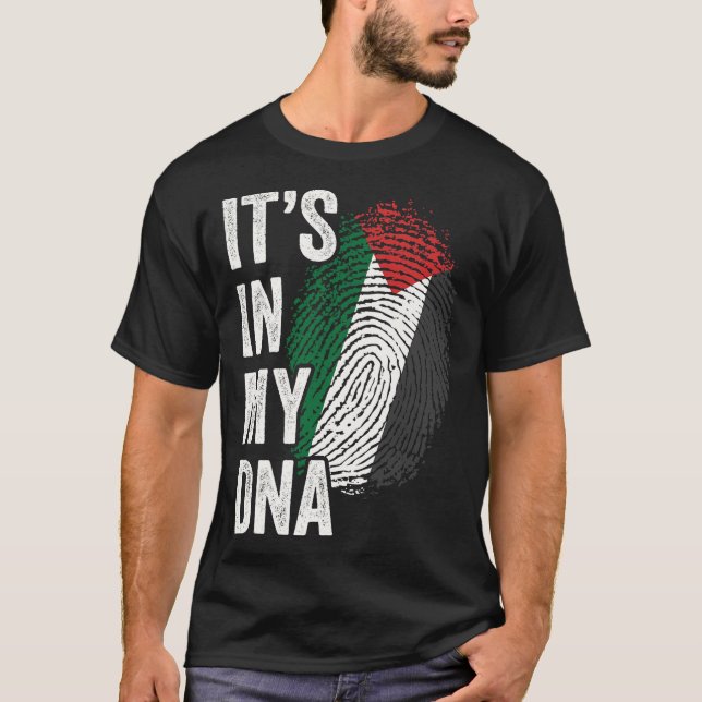 T-shirt ITS IN MY DNA Palestine Flag Palestinian Roots Pri (Devant)