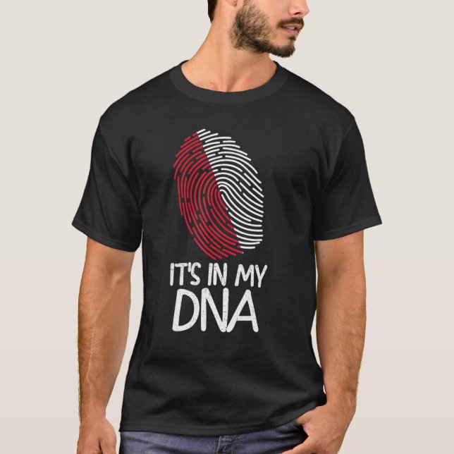 T-shirt It's In My DNA   Proud Polish Flag Fingerprint (Devant)