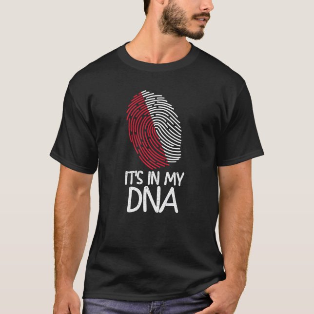 T-shirt It's In My DNA  Proud Polish Flag Fingerprint (Devant)