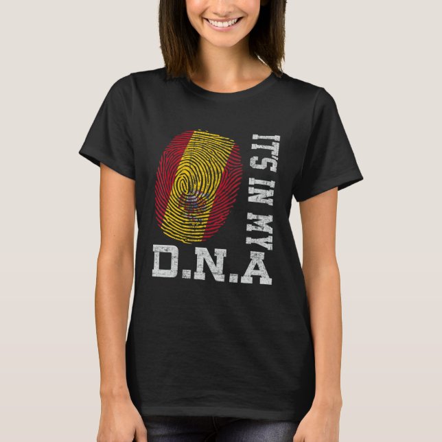 T-shirt It's In My DNA Spanish Fingerprint Proud Spain Fla (Devant)